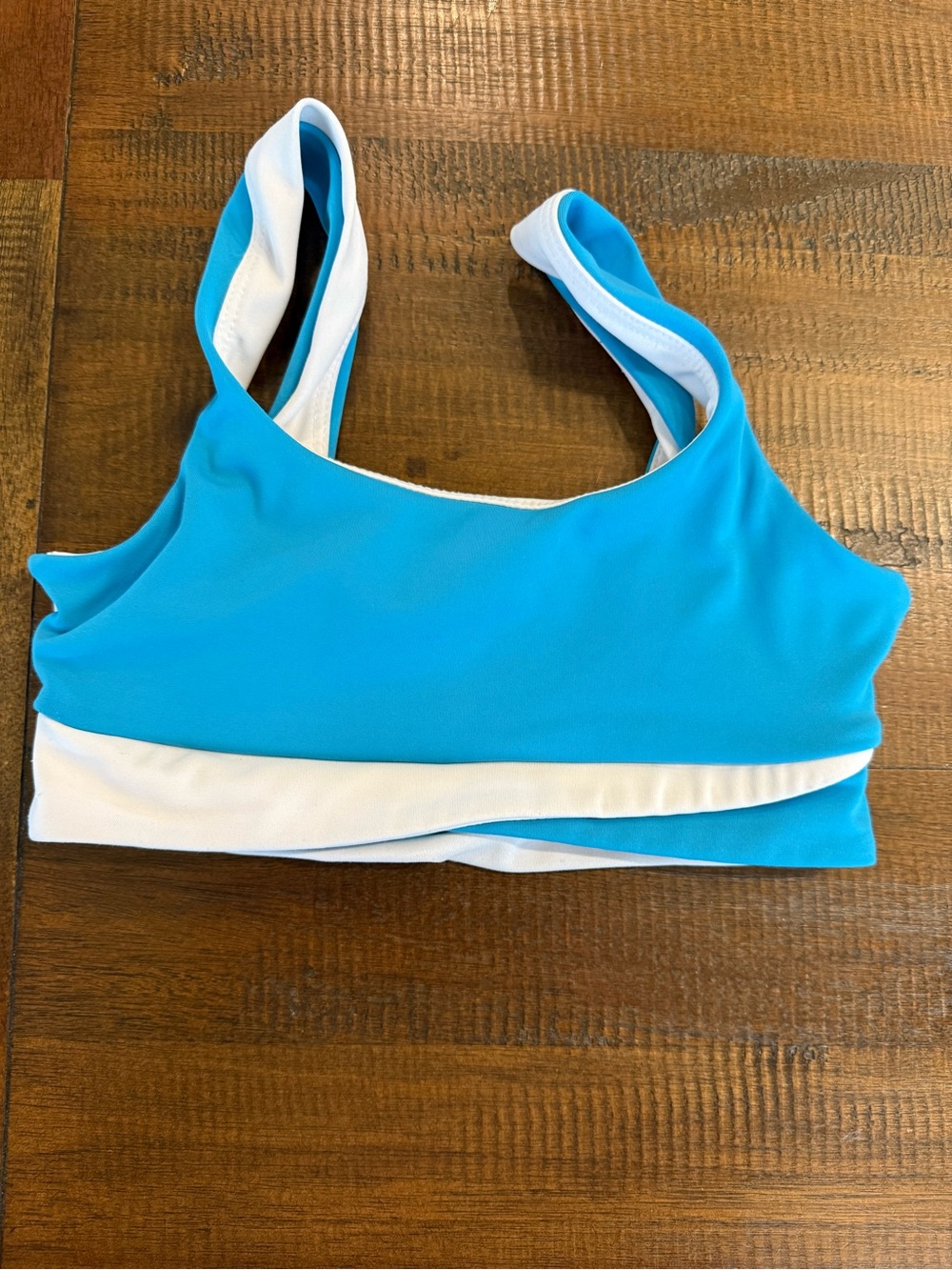 Girls' Bright Blue & White five dancewear top